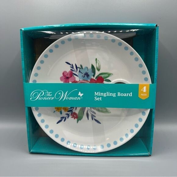 Pioneer Woman Floral Melamine Mingling Boards Set of 4 Tray Plates - Picture 2 of 4